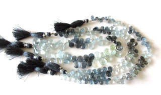 Moss Aquamarine Pear Shaped Briolette Beads, Moss Aquamarine Faceted Beads, 7mm/8mm/9-14mm Natural Moss Aquamarine Briolettes, GDS1167