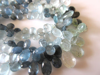 Moss Aquamarine Pear Shaped Briolette Beads, Moss Aquamarine Faceted Beads, 7mm/8mm/9-14mm Natural Moss Aquamarine Briolettes, GDS1167