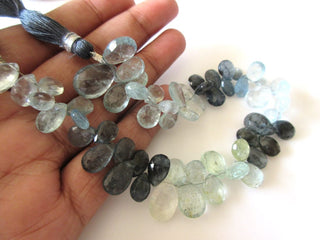 Moss Aquamarine Pear Shaped Briolette Beads, Moss Aquamarine Faceted Beads, 7mm/8mm/9-14mm Natural Moss Aquamarine Briolettes, GDS1167