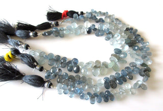 Moss Aquamarine Pear Shaped Briolettes, Moss Aquamarine Faceted Beads, 7mm/9mm/10mm Natural Moss Aquamarine Briolettes, GDS1166