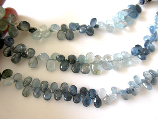 Moss Aquamarine Pear Shaped Briolettes, Moss Aquamarine Faceted Beads, 7mm/9mm/10mm Natural Moss Aquamarine Briolettes, GDS1166