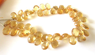 Natural Citrine Faceted Pear Shape briolette Beads, 8-9mm/9-10mm/10-13mm Citrine Pear Beads loose, GDS1170