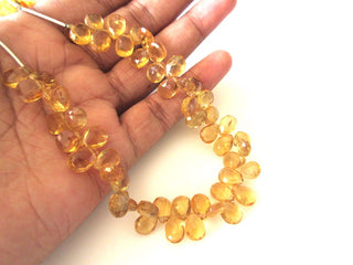 Natural Citrine Faceted Pear Shape briolette Beads, 8-9mm/9-10mm/10-13mm Citrine Pear Beads loose, GDS1170