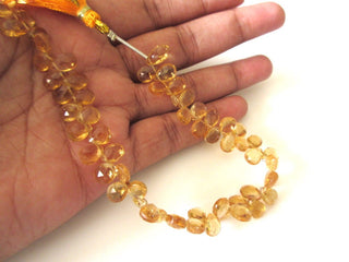 Natural Citrine Faceted Pear Shape briolette Beads, 8-9mm/9-10mm/10-13mm Citrine Pear Beads loose, GDS1170