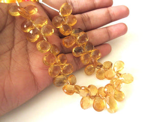 Natural Citrine Faceted Pear Shape briolette Beads, 8-9mm/9-10mm/10-13mm Citrine Pear Beads loose, GDS1170