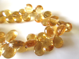 Natural Citrine Faceted Pear Shape briolette Beads, 8-9mm/9-10mm/10-13mm Citrine Pear Beads loose, GDS1170
