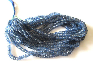 Blue Kyanite Beads, Kyanite Faceted Rondelle Beads, 4mm To 5mm Faceted Kyanite Beads, 19 Inch Strand, Natural Kyanite Loose Beads, GDS1171