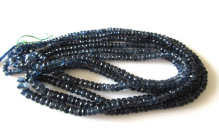 Blue Kyanite Beads, Kyanite Faceted Rondelle Beads, 4mm To 5mm Faceted Kyanite Beads, 19 Inch Strand, Natural Kyanite Loose Beads, GDS1171