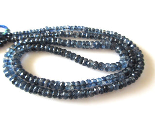 Blue Kyanite Beads, Kyanite Faceted Rondelle Beads, 4mm To 5mm Faceted Kyanite Beads, 19 Inch Strand, Natural Kyanite Loose Beads, GDS1171