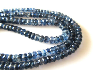 Blue Kyanite Beads, Kyanite Faceted Rondelle Beads, 4mm To 5mm Faceted Kyanite Beads, 19 Inch Strand, Natural Kyanite Loose Beads, GDS1171