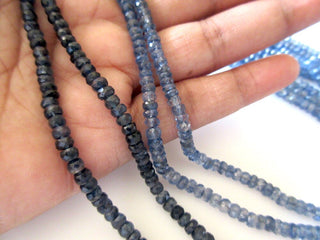 Blue Kyanite Beads, Kyanite Faceted Rondelle Beads, 4mm To 5mm Faceted Kyanite Beads, 19 Inch Strand, Natural Kyanite Loose Beads, GDS1171