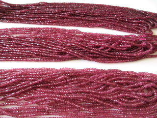 12 Strands Pink Tourmaline Layered Necklace, 2mm To 3mm Natural Ruby Color Pink Tourmaline Faceted Rondelle Multi Strand Necklace, GDS1172