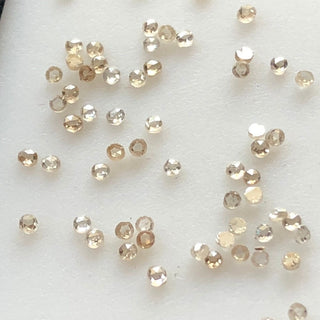 10 Pieces Tiny Rare 1mm/1.25mm/1.75mm/2mm Natural Clear Brown Cognac Champagne Color Calibrated Round Rose Cut Diamond Loose DDS581/2