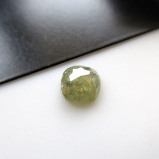 1 Piece 7.7mm/1.70CTW Green Cushion Shaped Rose Cut Diamond Loose Cabochon Matched Pairs, Faceted Green Diamond Rose Cut, DDS567/3-4
