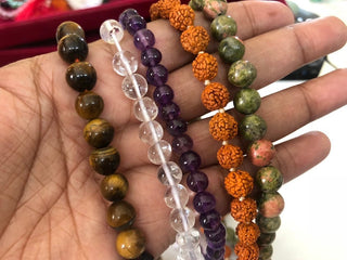 Gemstone Prayer Beads, 108 Mala Beads, Yoga Beads, Meditation Beads, Rosary Beads, Healing Beads, 8mm Multi Gemstone Prayer Beads, GDS1186