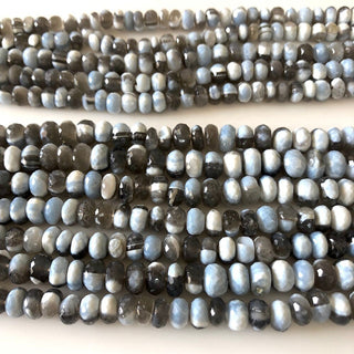 Natural Blue Grey Bi Color Opal Rondelle Beads, Faceted Blue Opal Rondelles, 8mm/9mm/10mm Opal Beads, Blue Opal Jewelry, GDS1187