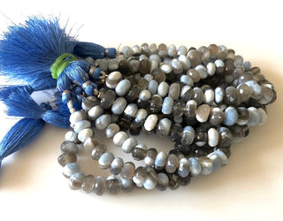 Natural Blue Grey Bi Color Opal Rondelle Beads, Faceted Blue Opal Rondelles, 8mm/9mm/10mm Opal Beads, Blue Opal Jewelry, GDS1187