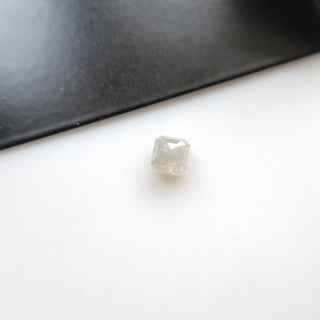 0.60CTW/4.3mm Clear White Asscher Cut Diamond Rose Cut Loose Cabochon, Faceted Diamond Rose Cut Loose Cabochon For Ring, DDS571/6