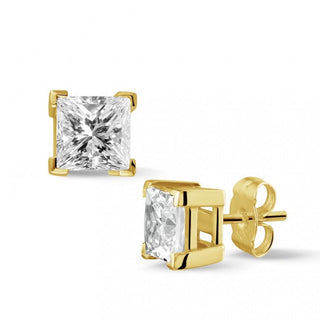Tiny 0.28 CTW/3.1 MM Princess Cut Moissanite Diamond Matched Pairs 2pc GH/VS2 Colorless Moissanite Matched Pair