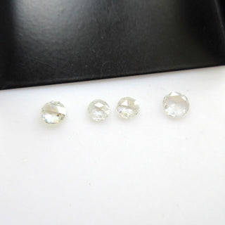 1 Piece Large 5mm/5.5mm/6mm Natural Clear White Faceted Round Rose Cut Diamond Loose For Ring Earrings, Clear White Diamond Rose Cut, DDS573