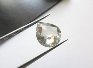 OOAK 1.65 CTW Clear White Loose Moissanite Rose Cut For Ring, Faceted Pear Shape Moissanite Loose Cabochons, MM57