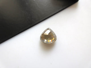 OOAK 2.05 CTW/8.5MM Clear Brown Champagne Color Loose Moissanite Rose Cut For Ring, Faceted Pear Full Cut Moissanite Loose Cabochons, MM80