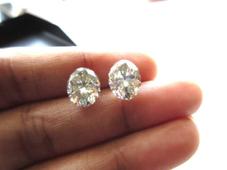 2.77 Ctw/10.5 MM Oval Cut Moissanite Loose, Sold As 1pc/2pc Matched Pair GH/VS2 Colorless Moissanite Diamond For Earrings/Ring MM140/17