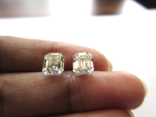 2.02 Ctw/8.4 MM Emerald Cut Moissanite Loose, Sold As 1pc/2pc Matched Pair GH/VS2 Colorless Moissanite Diamond For Earrings/Ring MM140/21