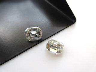 2.02 Ctw/8.4 MM Emerald Cut Moissanite Loose, Sold As 1pc/2pc Matched Pair GH/VS2 Colorless Moissanite Diamond For Earrings/Ring MM140/21