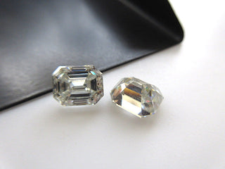 2.02 Ctw/8.4 MM Emerald Cut Moissanite Loose, Sold As 1pc/2pc Matched Pair GH/VS2 Colorless Moissanite Diamond For Earrings/Ring MM140/21