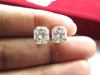 1.50 Ctw/7.7 MM Radiant Cut Moissanite Loose, Sold As 1pc/2pc Matched Pair GH/VS2 Colorless Moissanite Diamond For Earrings/Ring MM140/22