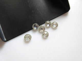 3 Piece 4.1mm To 4.7mm Round Rose Cut Moissanite Diamond Loose, Colorless Clear White Loose Rose Cut Moissanite Diamond MM98