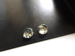 2 Pieces Matched Pair 6mm Round Rose Cut Moissanite Diamond Loose, Clear Brown Grey Blue Loose Rose Cut Moissanite Diamond MM100/101/102