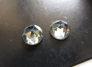 2 Pieces Matched Pair 6mm Round Rose Cut Moissanite Diamond Loose, Clear Brown Grey Blue Loose Rose Cut Moissanite Diamond MM100/101/102