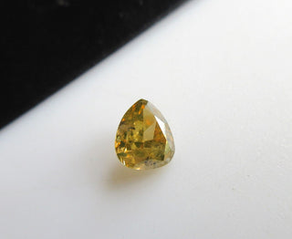 0.59CTW/5.7mm Pear Shaped Clear Cognac Brown Rose Cut Diamond Loose, Natural Cognac Full Cut Both Side Faceted Loose Diamond Ring, DDS563/2