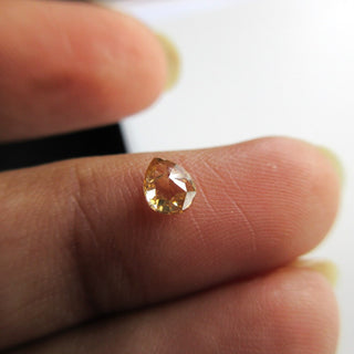 0.35CTW/4.9mm Pear Shaped Clear Yellow Orange Rose Cut Diamond Loose, Natural Orange Full Cut Both Side Faceted Loose Diamond Ring, DDS563/7