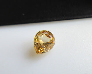 0.35CTW/4.9mm Pear Shaped Clear Yellow Orange Rose Cut Diamond Loose, Natural Orange Full Cut Both Side Faceted Loose Diamond Ring, DDS563/7