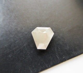 OOAK 6.1mm 1.15 Carat White Fancy Shield Shape Rose Cut Diamond Loose Cabochon Faceted Natural Genuine Authentic For Ring, DDS586/21