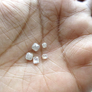 Set Of 5 Tiny Asscher Cut 2mm to 3.5mm Clear White Rose Cut Diamond Loose Cabochon, Faceted Diamond Rose Cut Cabochon For Jewelry, DDS568/10