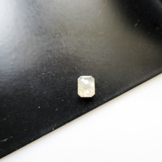 0.50CTW/4.5mm Clear White Emerald Cut Diamond Rose Cut Loose Cabochon, Faceted Diamond Rose Cut Loose Cabochon For Ring, DDS571/10