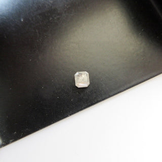 0.30CTW/4.2mm Clear White Emerald Cut Diamond Rose Cut Loose Cabochon, Faceted Diamond Rose Cut Loose Cabochon For Ring, DDS571/12