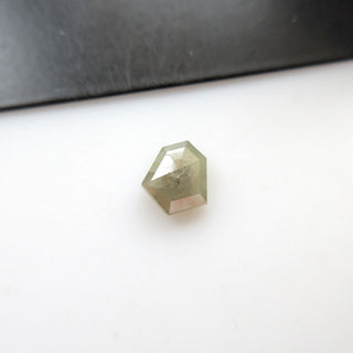 OOAK 0.95 Carat 7.3mm Gray Salt And Pepper Fancy Shield Shape Rose Cut Diamond Loose Faceted Cabochon Natural Genuine For Ring DDS586/10