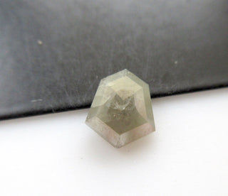 OOAK 0.95 Carat 7.3mm Gray Salt And Pepper Fancy Shield Shape Rose Cut Diamond Loose Faceted Cabochon Natural Genuine For Ring DDS586/10