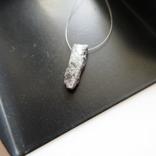 OOAK Huge 16mm Grey Rough Drilled Diamond, Natural Side Drilled Raw Uncut Diamond Bead Diamond Pendant, DDS589/7