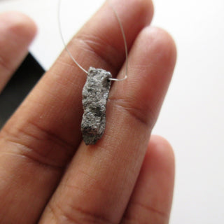 OOAK Huge 16mm Grey Rough Drilled Diamond, Natural Side Drilled Raw Uncut Diamond Bead Diamond Pendant, DDS589/7