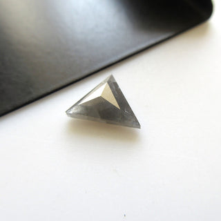 10.7mm/1.50CTW Triangle Shaped Natural Grey Diamond Rose Cut Loose Cabochon, Rose Cut Faceted Trillion Diamond Loose Ring, DDS590/9