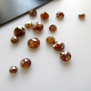 5 Pieces 2.5mm To 5mm Clear Red Round Rose Cut Diamonds Loose Cabochon, Excellent Cut/Height/Lustre Red Diamond Rose Cut, DDS595/8