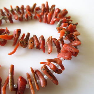 Natural Coral Beads, Red Italian Coral Branch, Top drilled Original Italian Coral Sticks, Coral Horn, 5mm To 15mm/14 Inches Approx, GDS1248