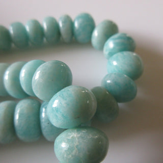 Natural Amazonite Smooth Rondelle Beads,  7mm To 16mm Amazonite Rondelle Beads Loose 18" Strand, Amazonite Jewelry, GDS1259