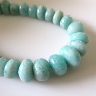 Natural Amazonite Smooth Rondelle Beads,  7mm To 16mm Amazonite Rondelle Beads Loose 18" Strand, Amazonite Jewelry, GDS1259